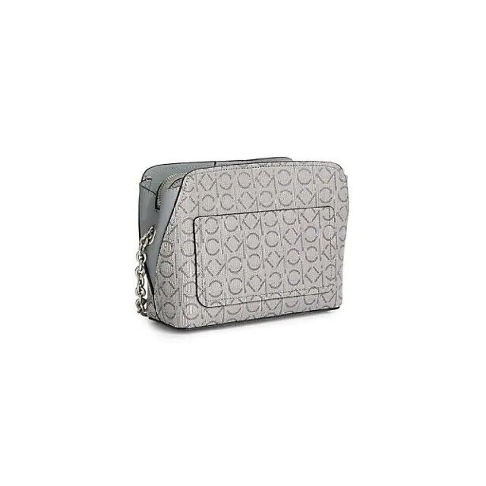 Calvin Klein Hailey Monogram Crossbody Bag in Ivory